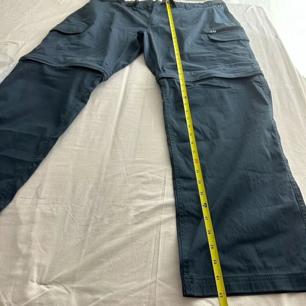 BC Clothing Convertible Stretch Cargo Hiking Pants/Shorts Zip Pocket 2XL X 32